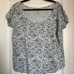 Black and Mint Paisley Women's Shirt